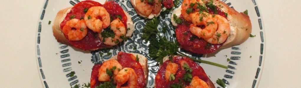 Easy Spanish Prawn & Chorizo Pinchos