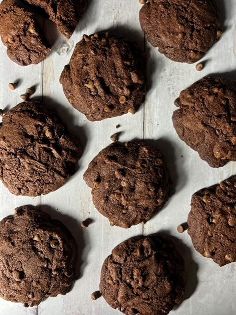 Katrina Lander's Gluten Free Double Chocolate Chip Cookies in 3 simple steps