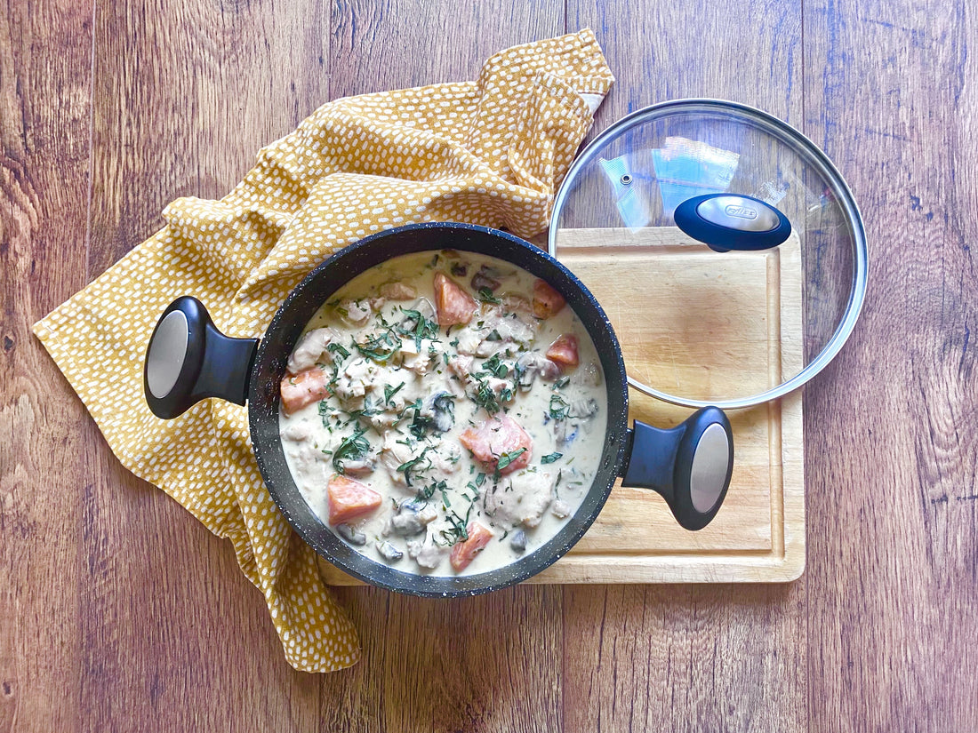 Creamy Braised Chicken in Wine with Tarragon