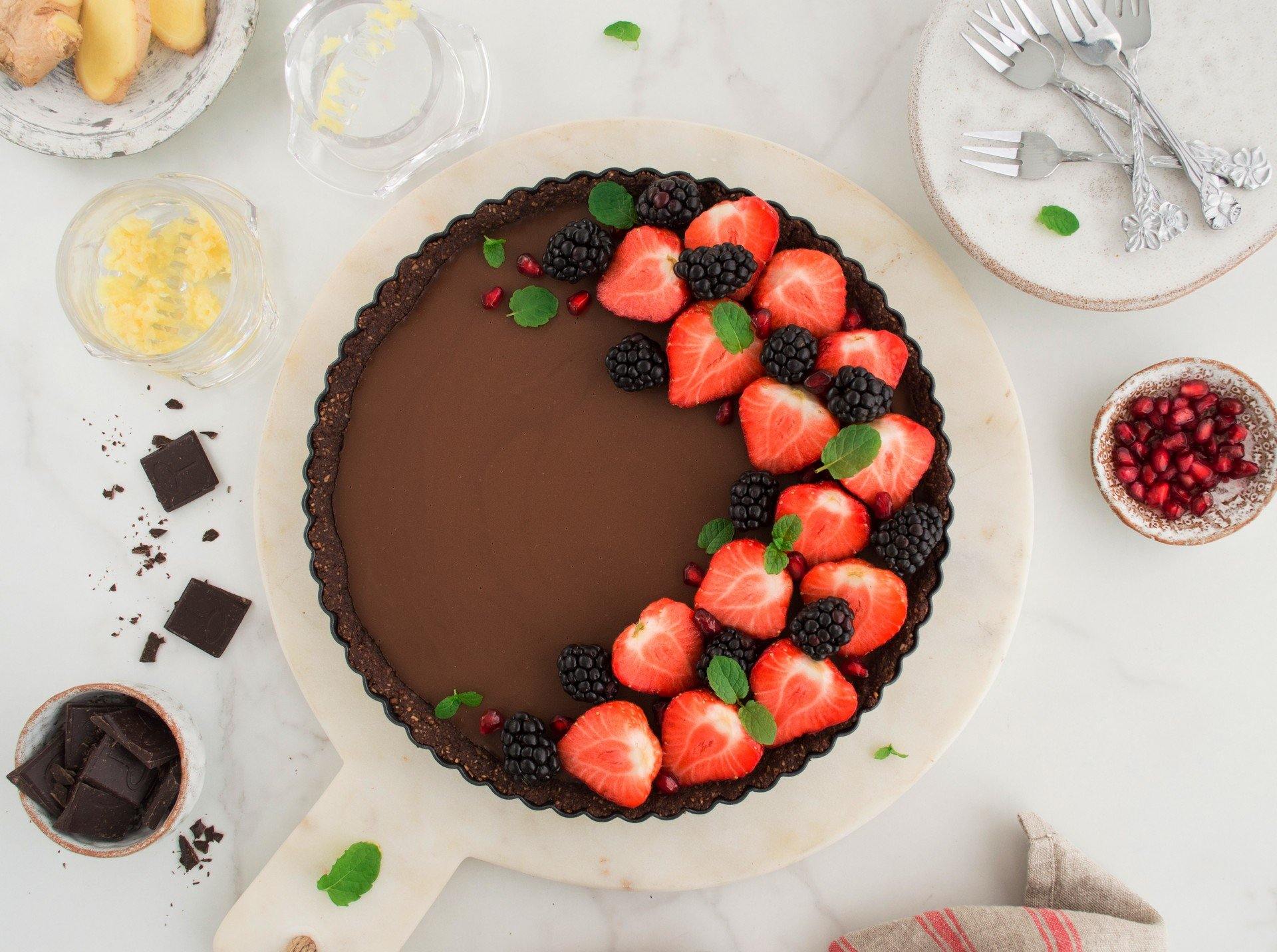 Chocolate & Ginger Veganh Tart