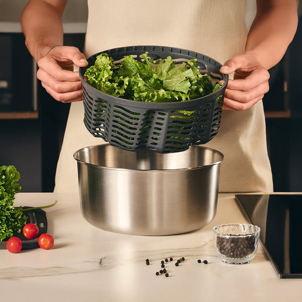 Easy Spin Salad Spinner Stainless Steel
