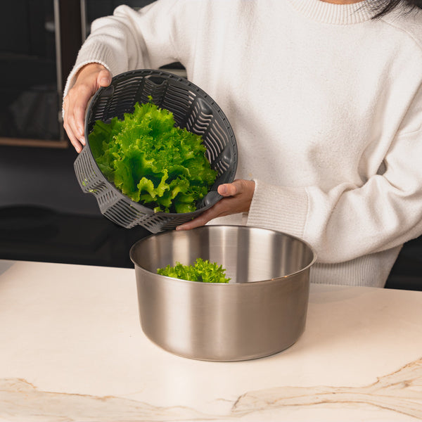 Easy Spin Salad Spinner Stainless Steel
